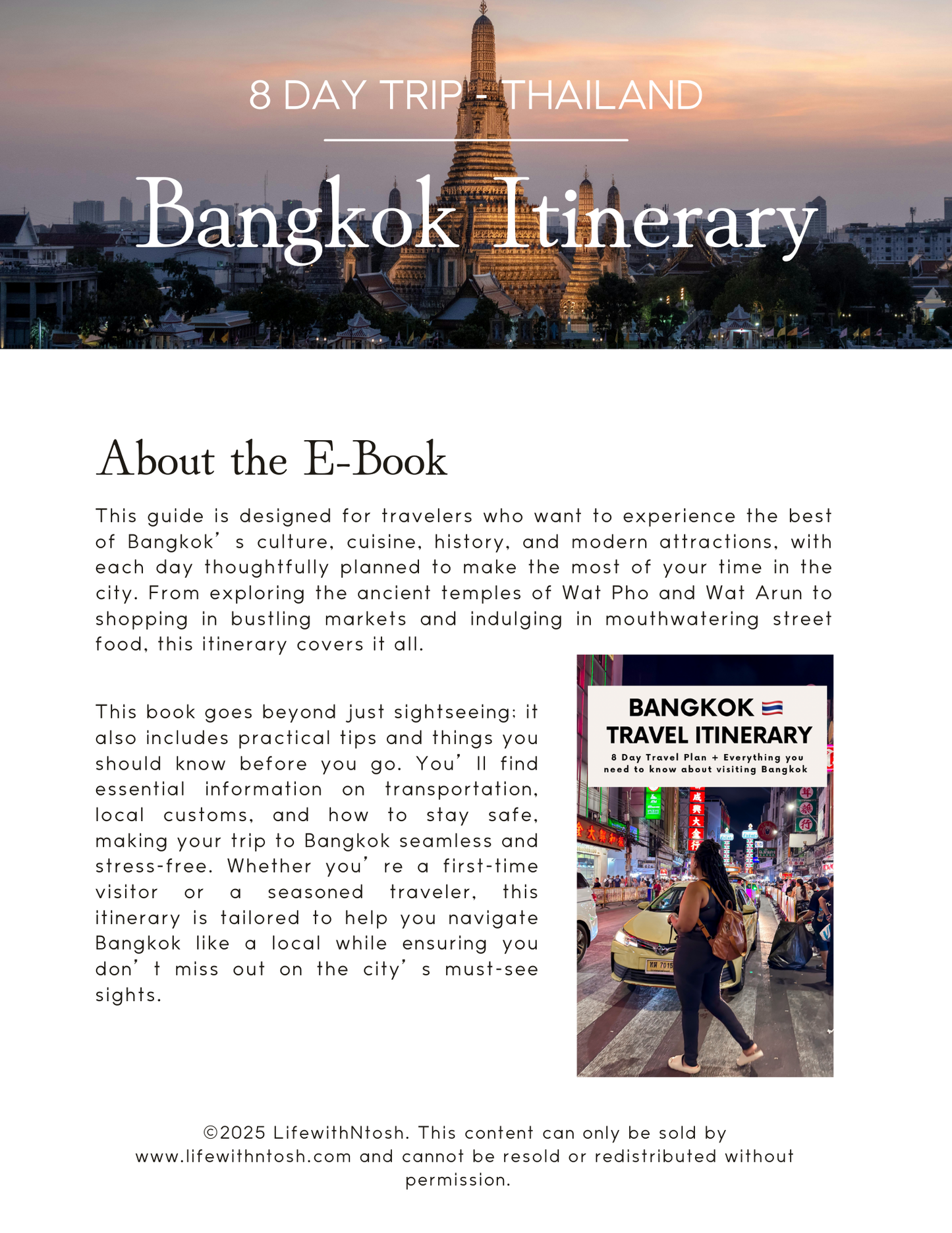 E- Book: Ultimate 8-Day Bangkok Travel Itinerary & Guide (Instant Download)