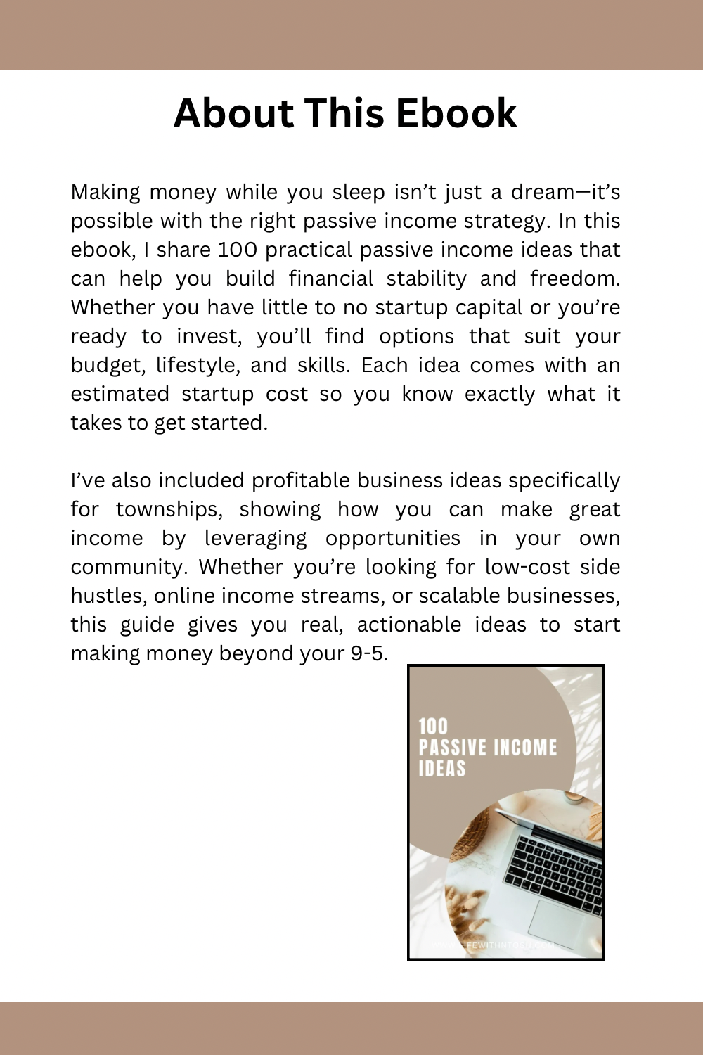 E-Book: 100 Passive Income Ideas (Instant Download)